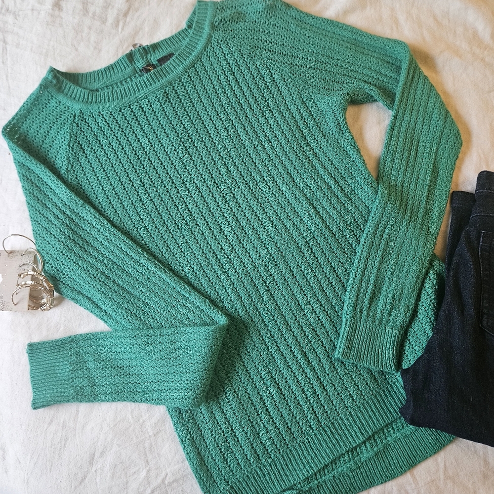 Red Paint Cable Knit Sweater